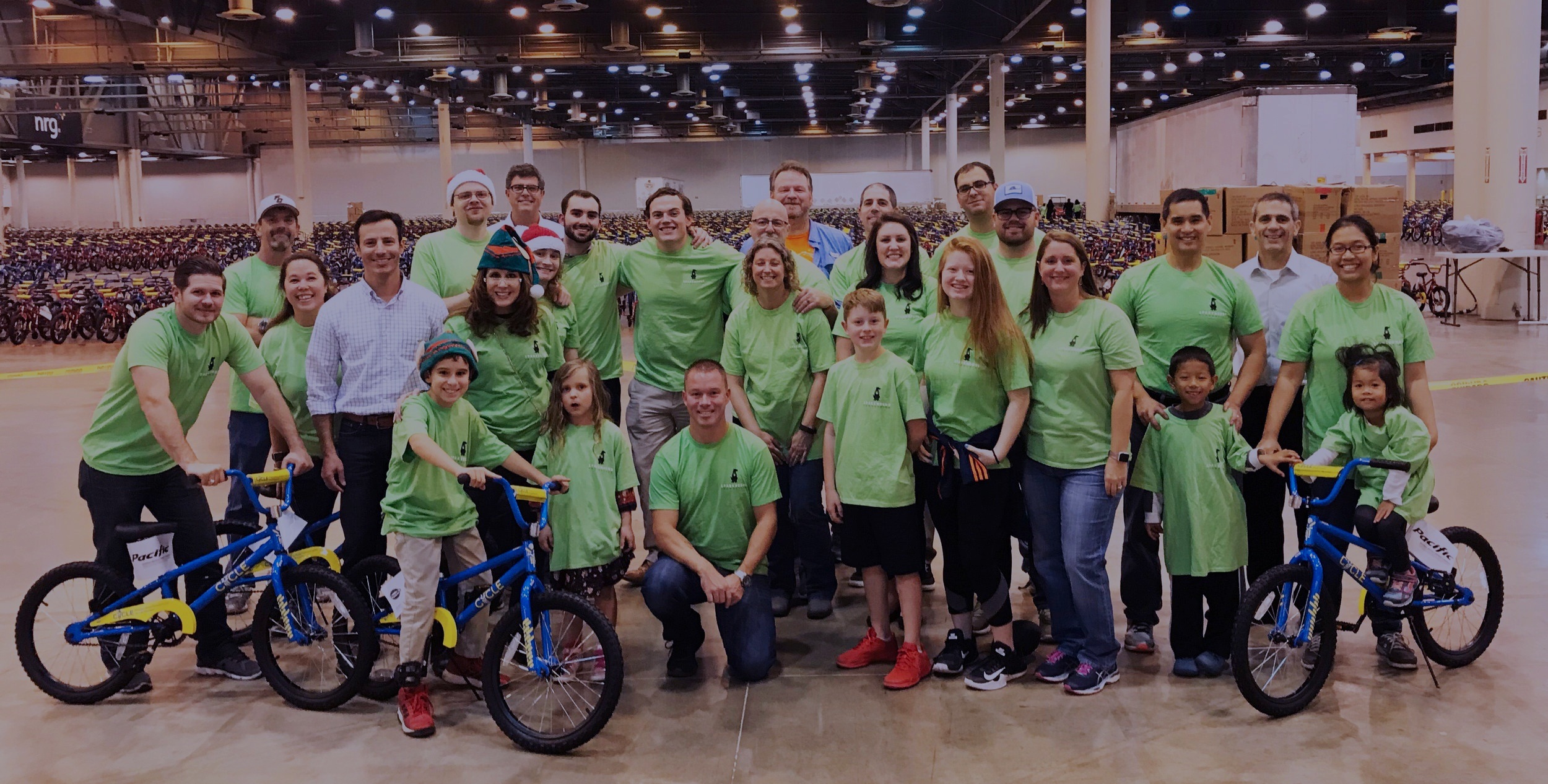 Houston team with bikes. 