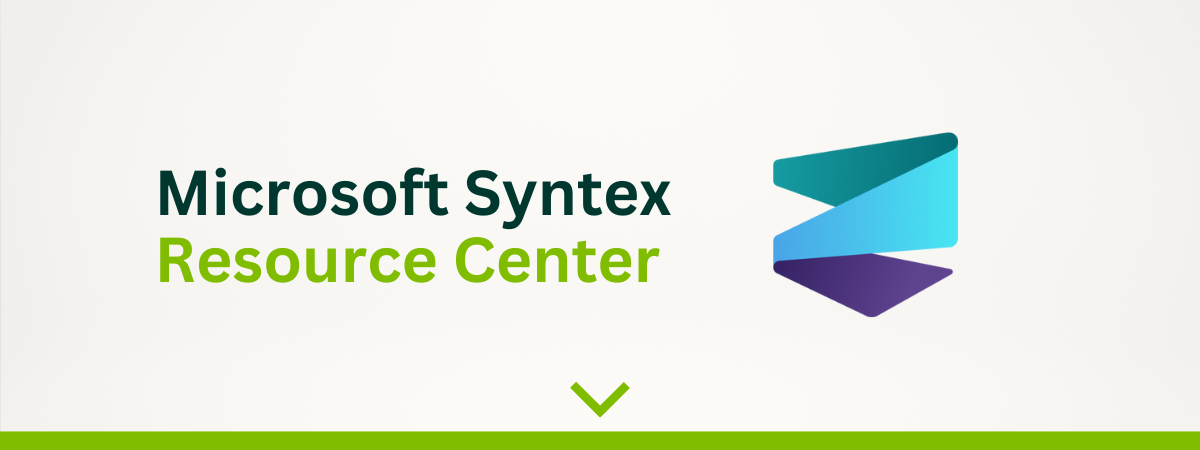 Microsoft Syntex Resource Center header. 