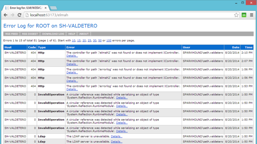 ELMAH in MVC